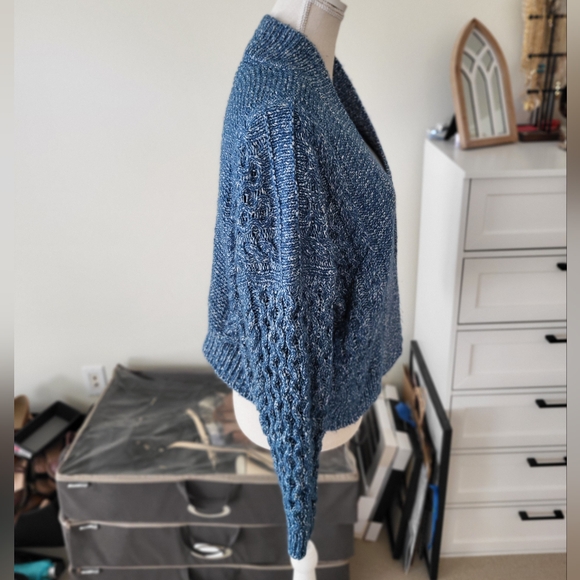 EUC Cabi Blue Cable Open Cardigan - Picture 10 of 14